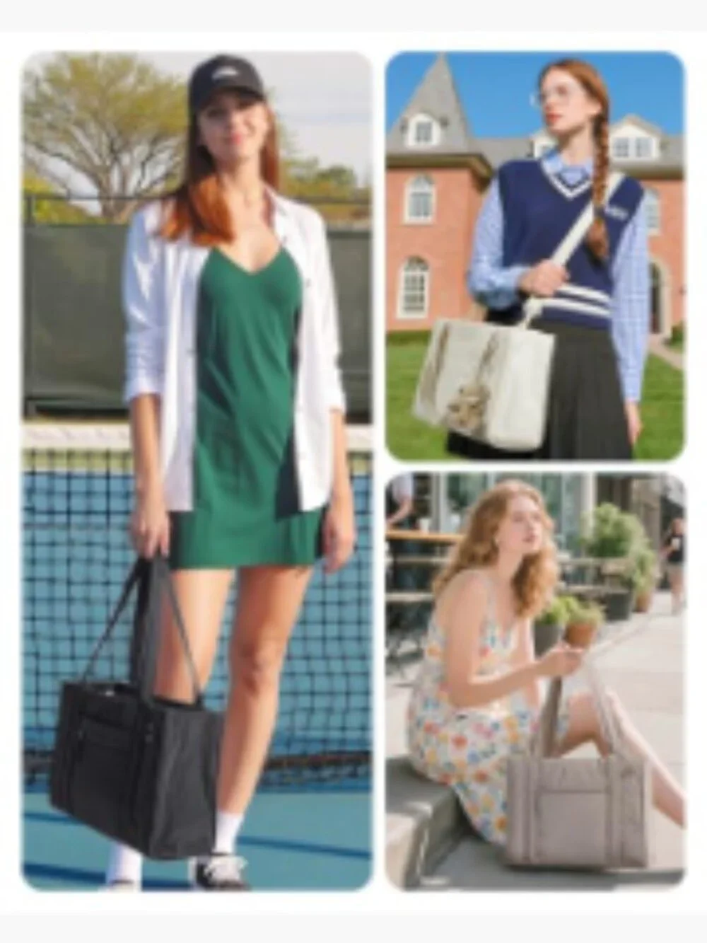 Quilted Puffer Tote Bag with Crossbody Strap, Water-Resistant Work Bag